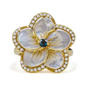 Flora Alexandrite and Mother of Pearl Ring