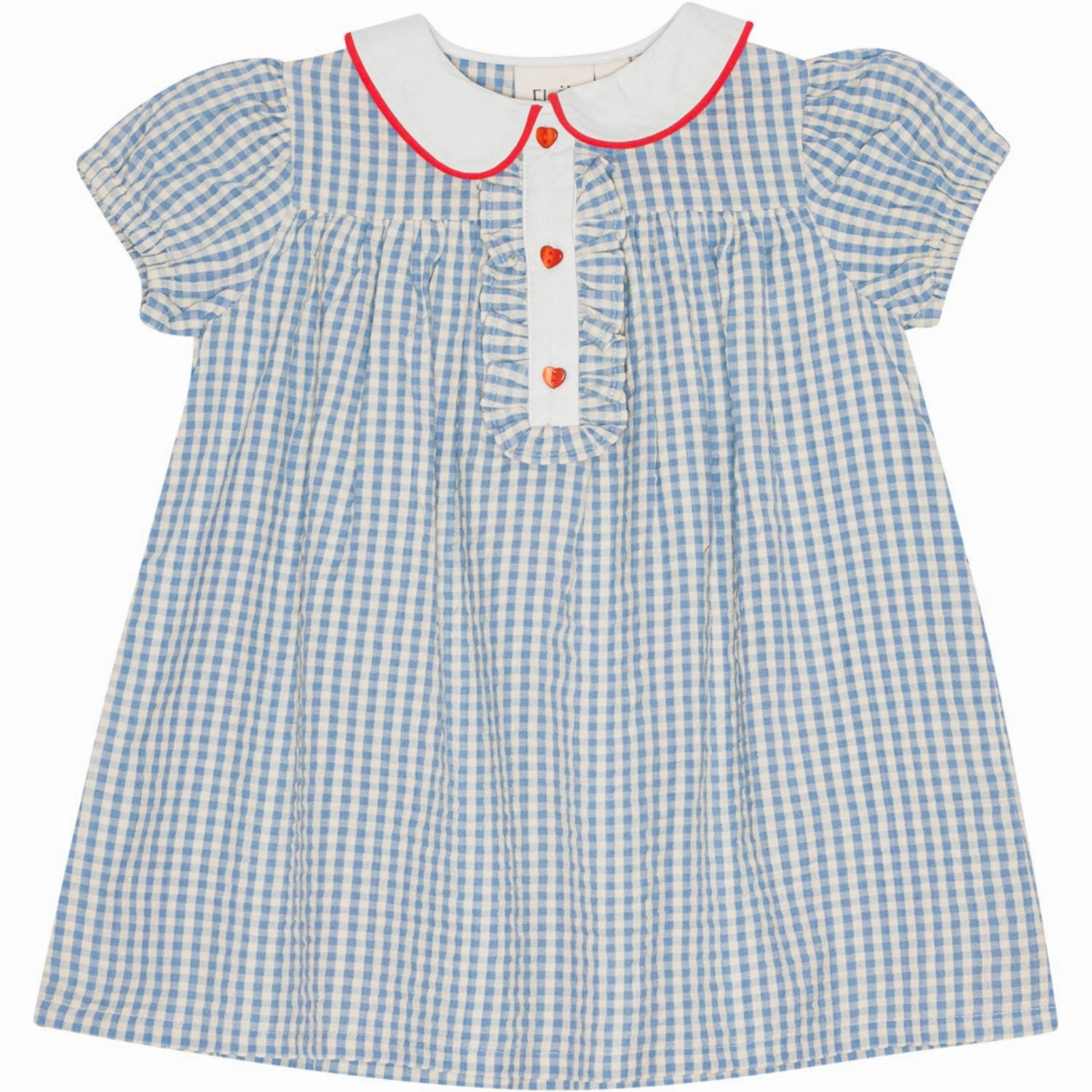 Flss Blue/Soft White Gingham River Dress Velvet Refined