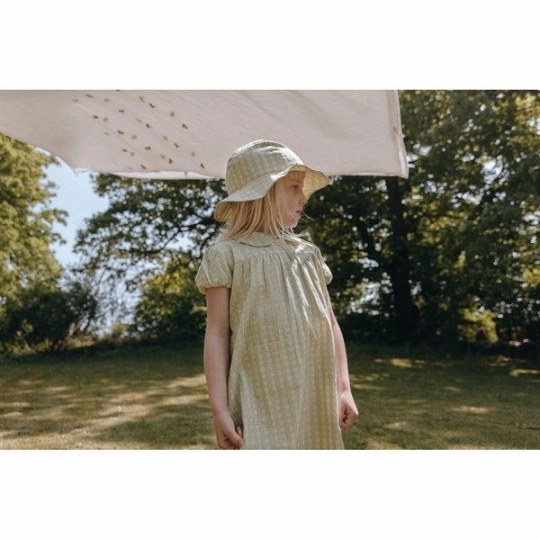 Flss Stella Dress Lime Gingham Cotton