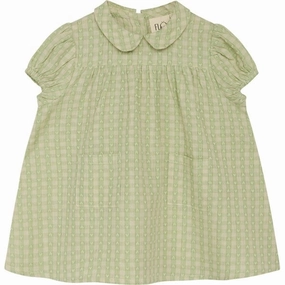 Flss Stella Dress Lime Gingham Cotton Functional