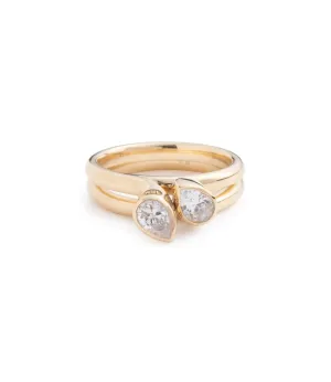 Forever & Always a Pair - Love : .7ct Diamond Bookend Ring Stack