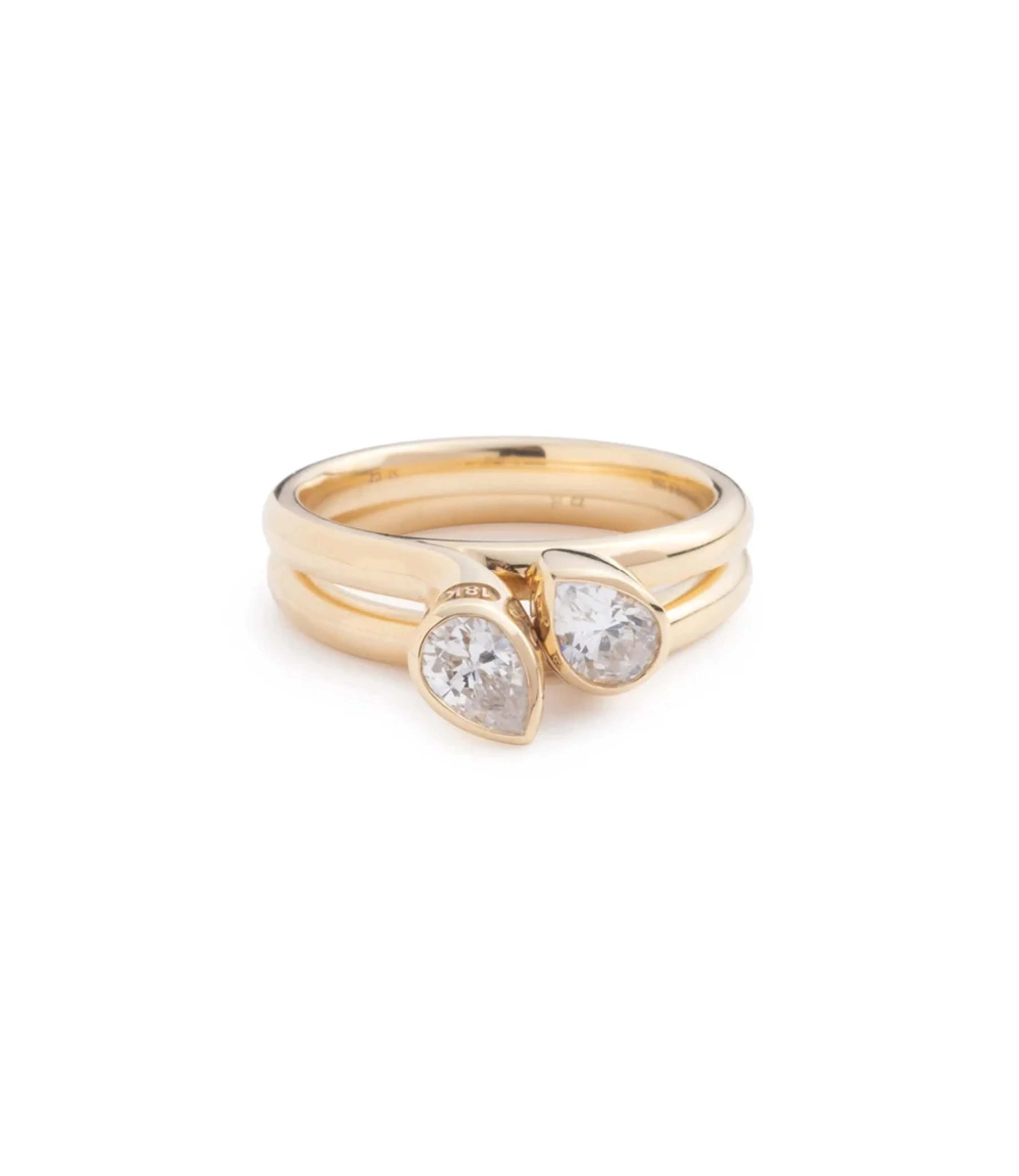 Forever & Always a Pair - Love : .7ct Diamond Bookend Ring Stack