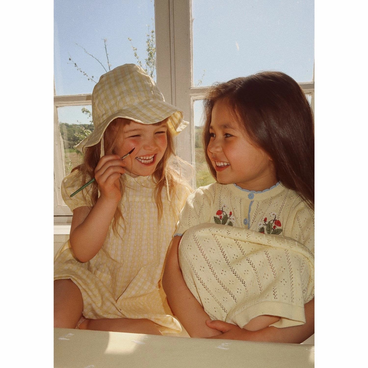 Formal Flss Soft Yellow Heart Gingham Olivia Dress