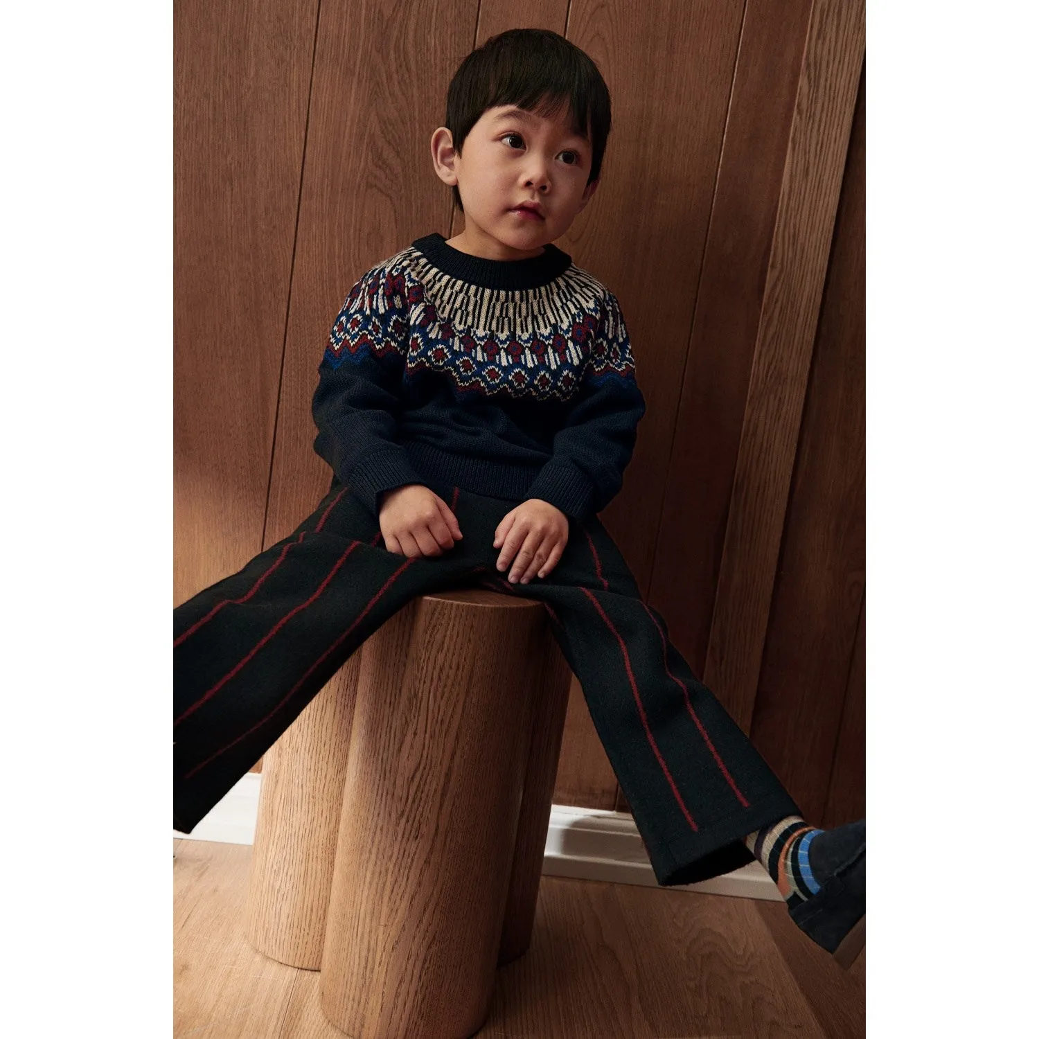 FUB Dark Navy Felted Pants Polyester