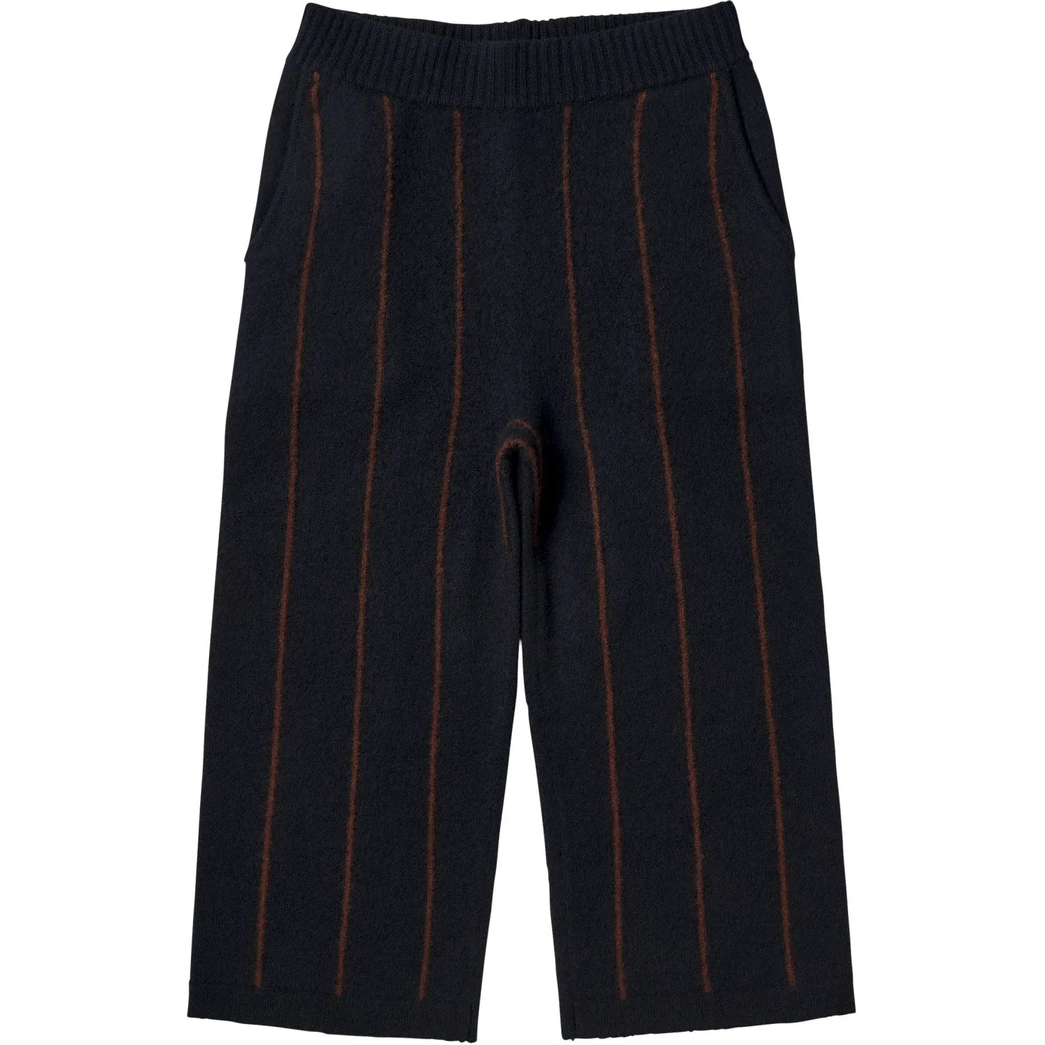 FUB Dark Navy Felted Pants Polyester Button