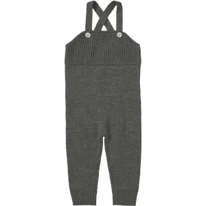 FUB Grey Melange Baby Overalls Bow Pattern
