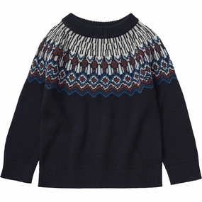 FUB Dark Navy Fair Isle Sweater Laid-back Alluring