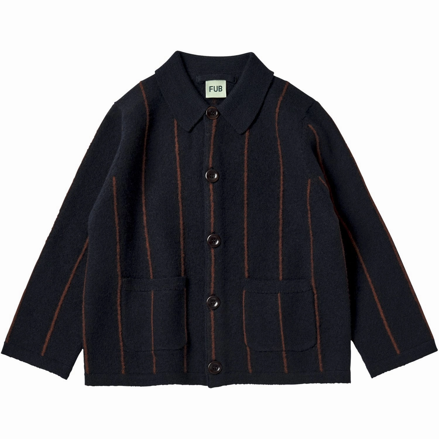 FUB Dark Navy Felted Jacket Stitch Zipper