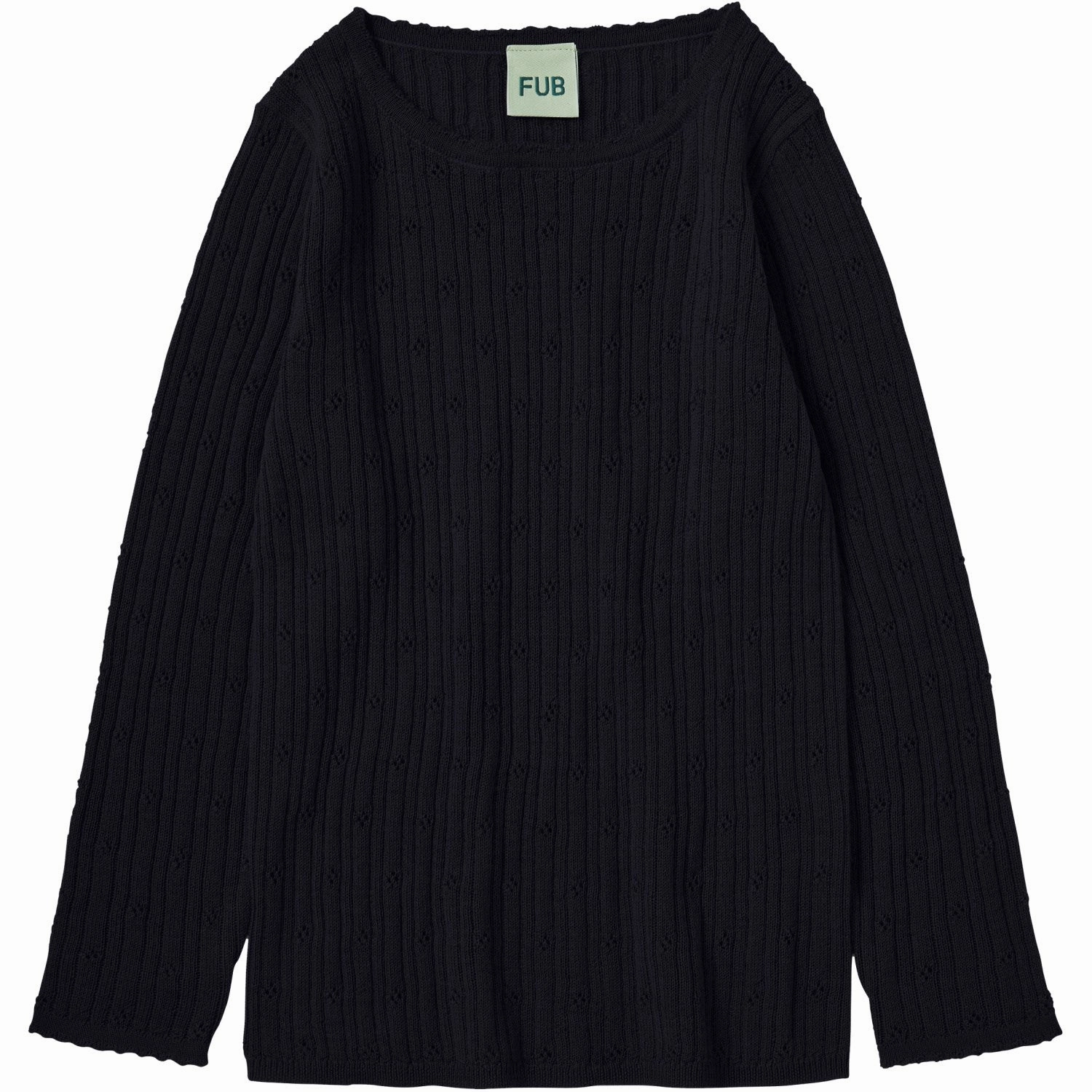 FUB Dark Navy Pointelle T-Tee L/S Artisanal Refined