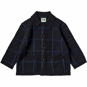 FUB Dark Navy/Pond Blue Baby Felted Jacket Relaxed Waterproof
