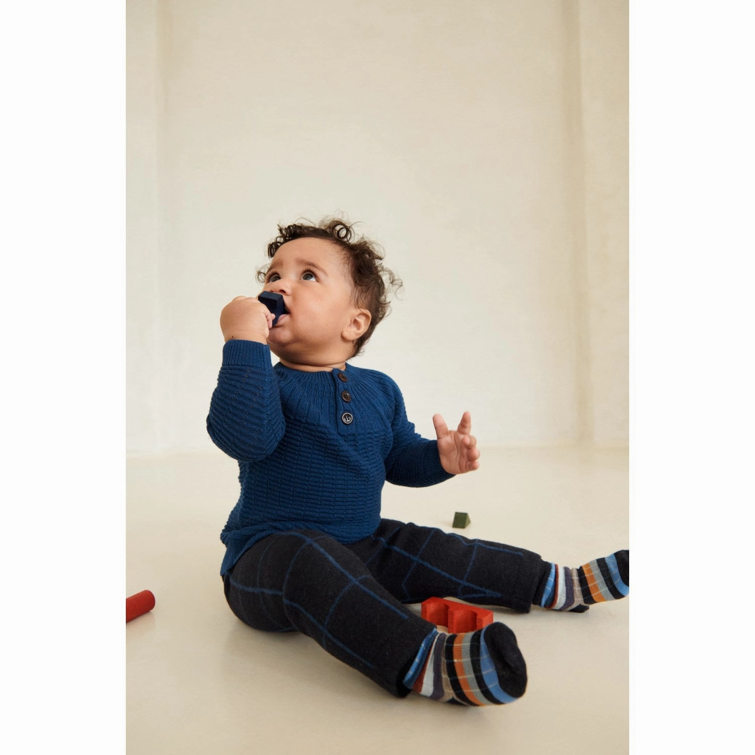 FUB Dark Navy/Pond Blue Baby Felted Pants Fashionable
