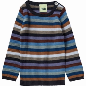 FUB Multi Stripe Baby Rib Tee L/S Iconic Minimalist