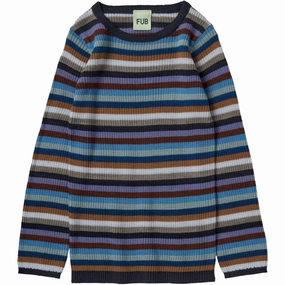 FUB Multi Stripe Rib Tee L/S Sophisticated Woven