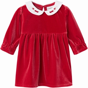 Futuristic Name It Jester Red Rinna Velour Dress Valuable