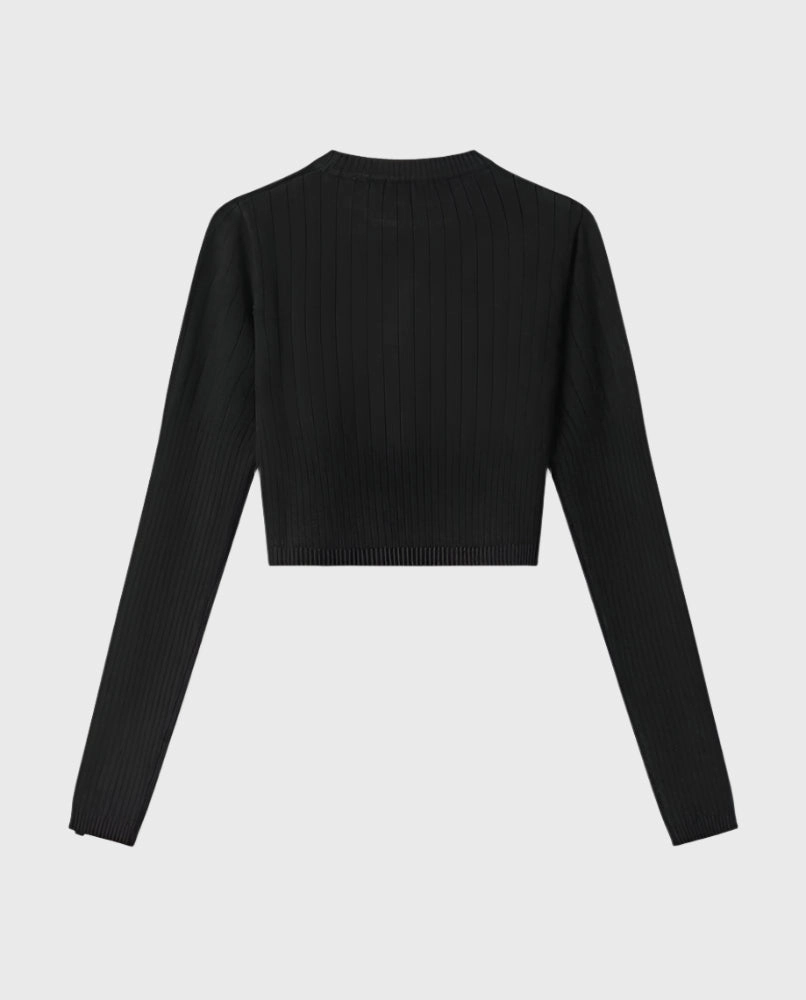 galxboy new arrivals Crop Top In Costina Mossa Con Etichetta Alla Manica poetry new arrivals ladies