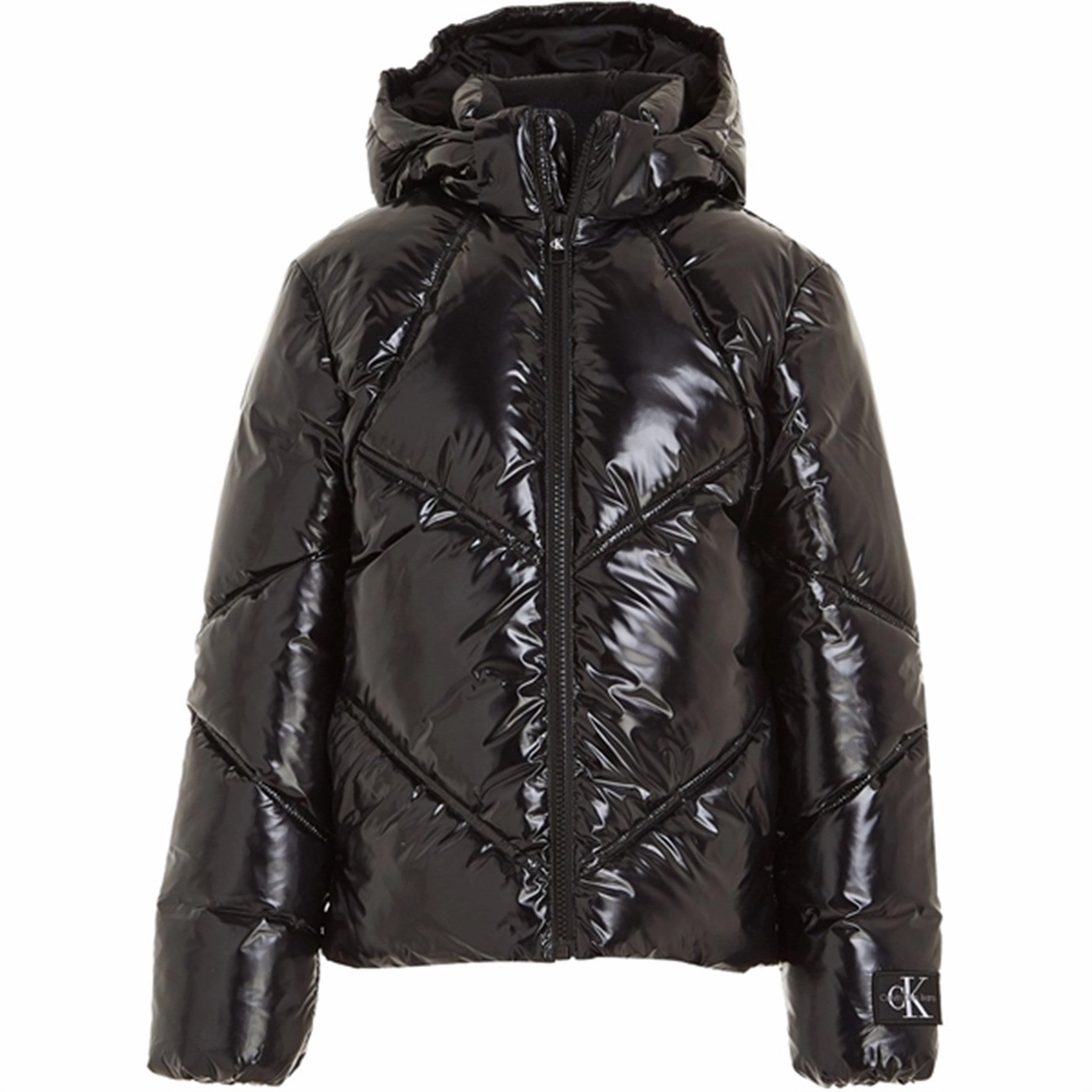 Calvin Klein Glossy Cut Seams Puffer Jacket Ck Black Eco-friendly Ethereal