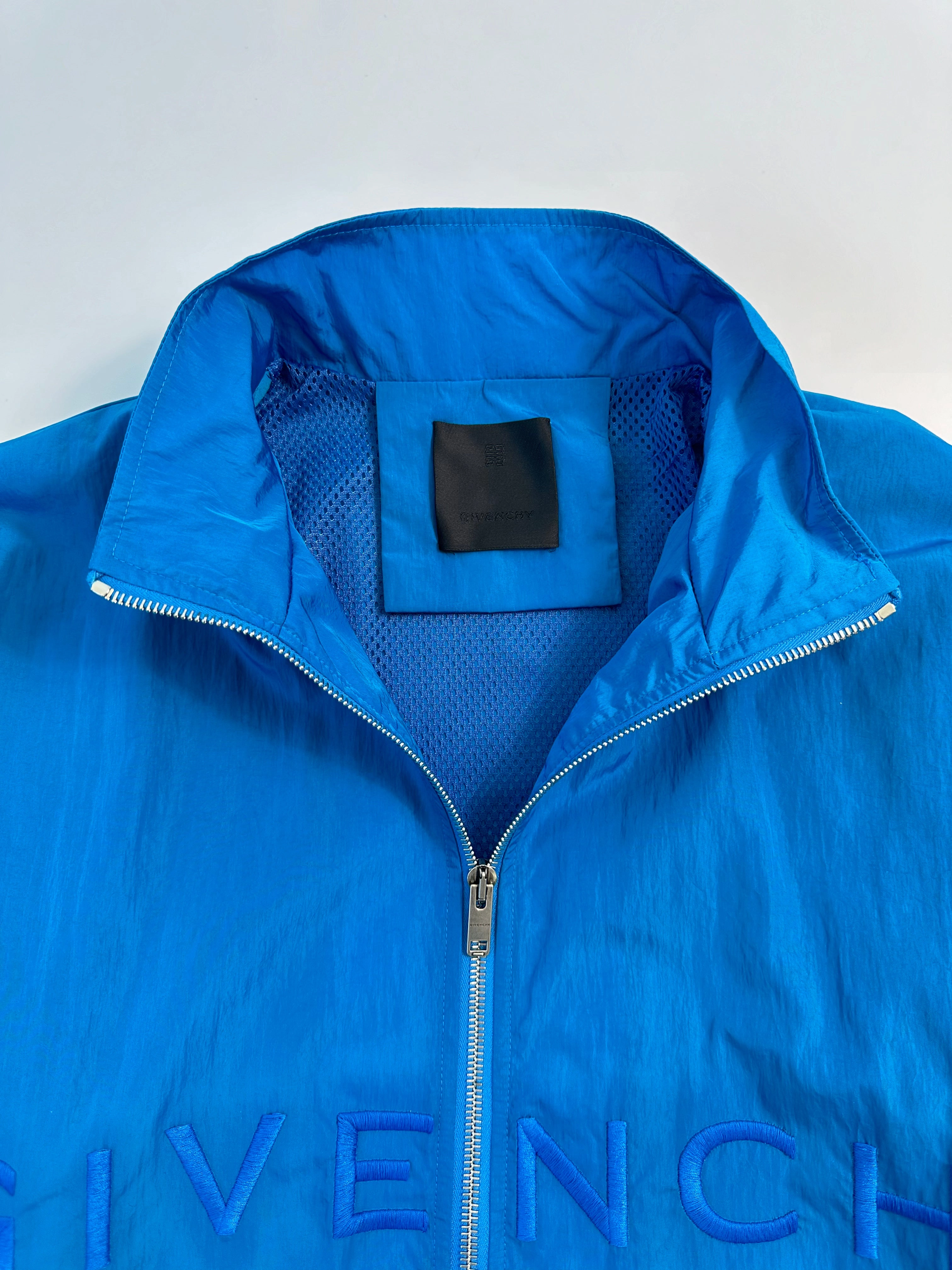glitzindia new arrivals Giacca A Vento Blu Uomo Con Logo Ricamato www glitzindia in new arrivals online shopping