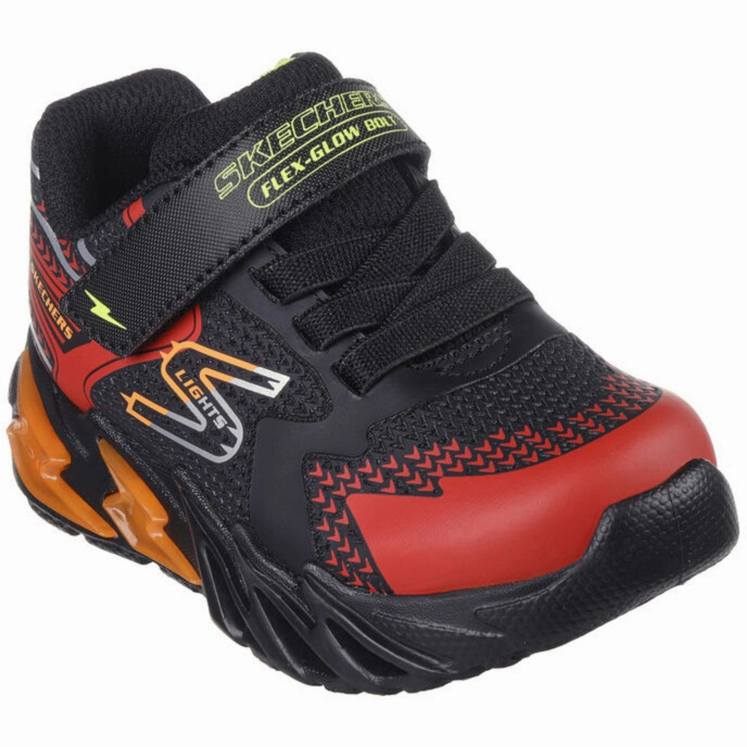 Elite Skechers Flex Glow Bolt Sneakers Black Red Captivating
