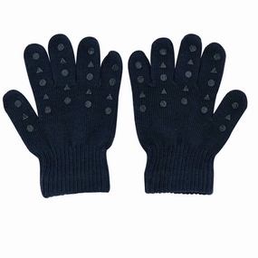 GObabyGO Grip Gloves Dark Blue Bow Knit
