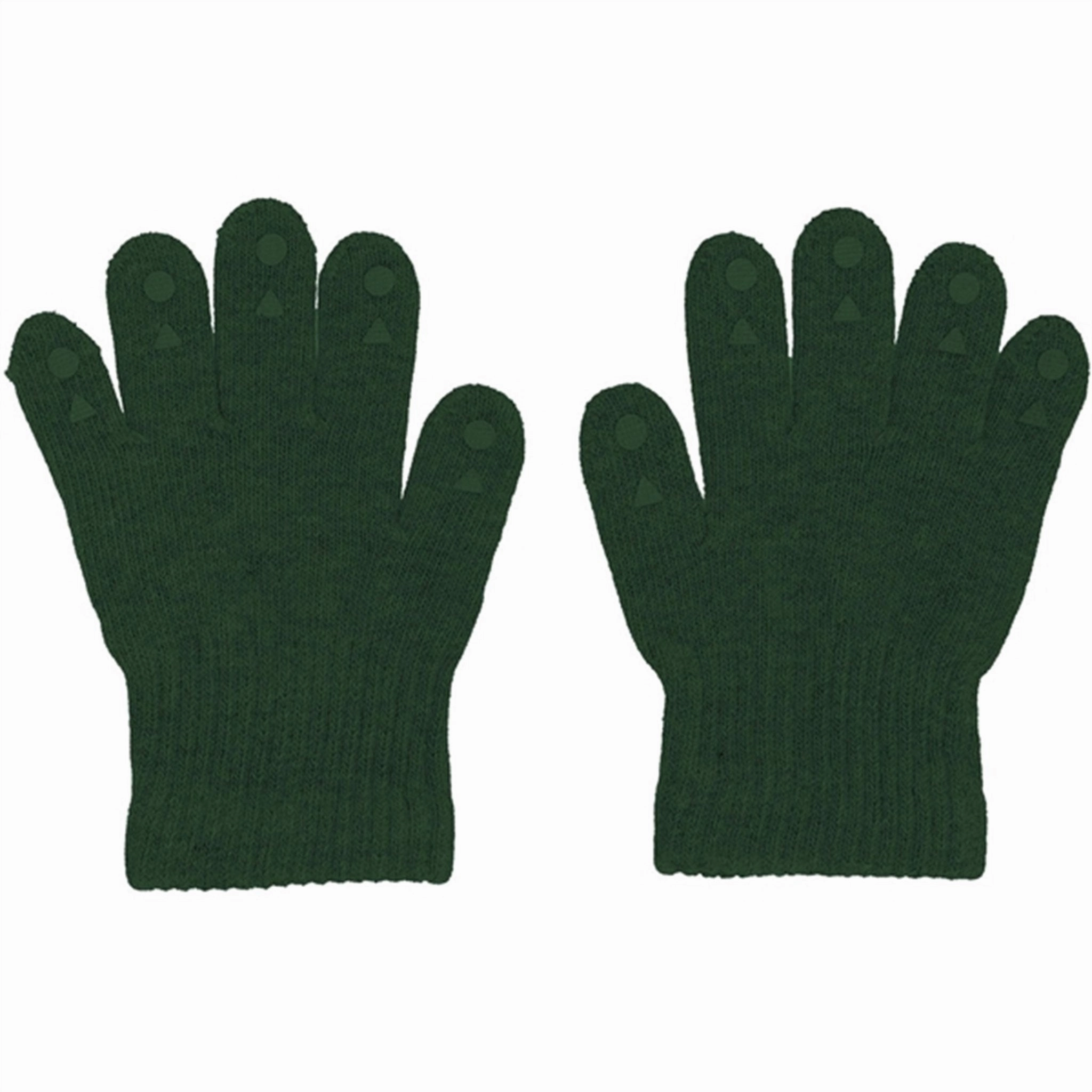 Gobabygo Wool Grip Gloves Forrest Green Bow Fleece