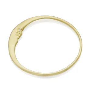 Gold Crescent Moon Bangle