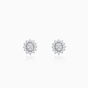 Gold Daisy Diamond Earrings