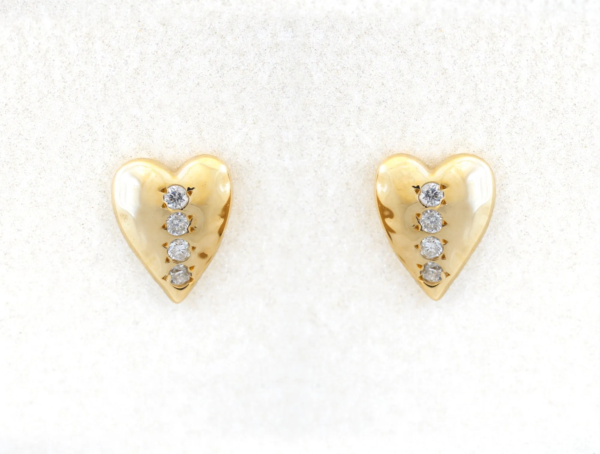 Gold Heart ? Diamond Studs
