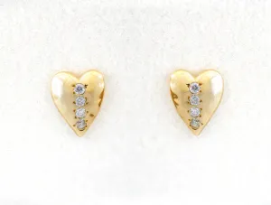 Gold Heart ? Diamond Studs