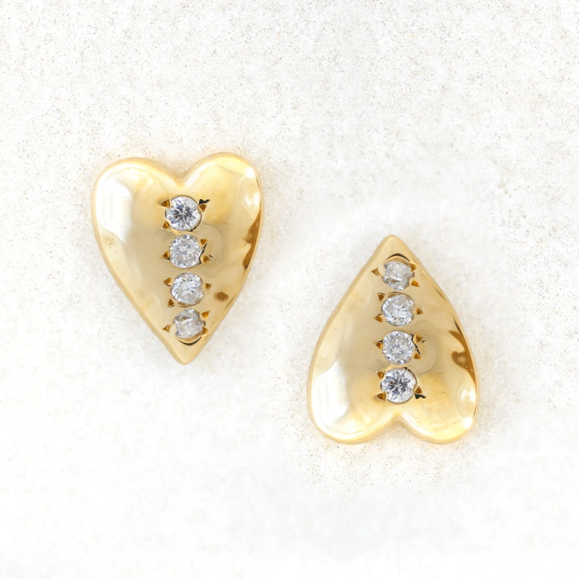 Gold Heart ? Diamond Studs