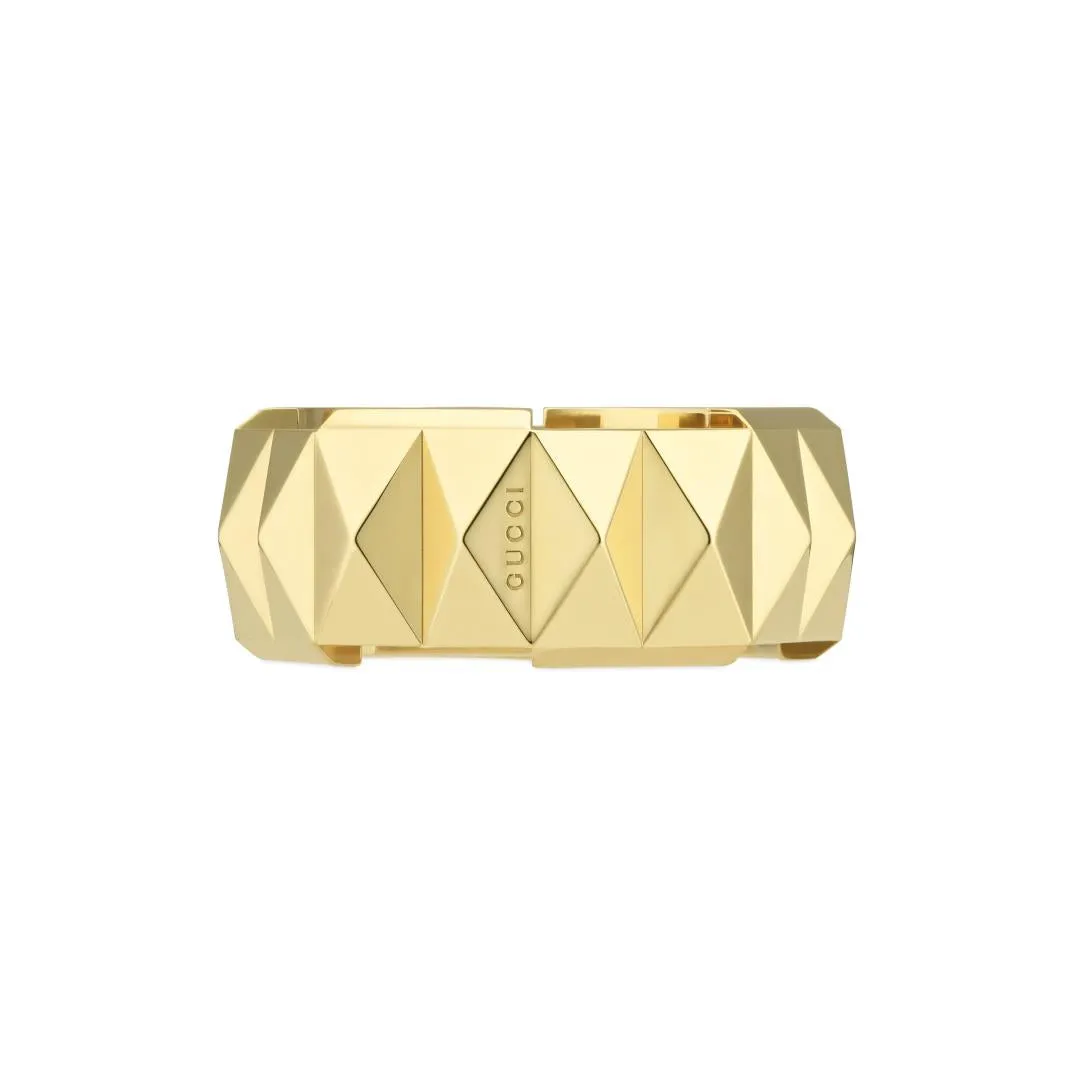 Gucci Link to Love 18ct Yellow Gold Studded 9mm Ring D