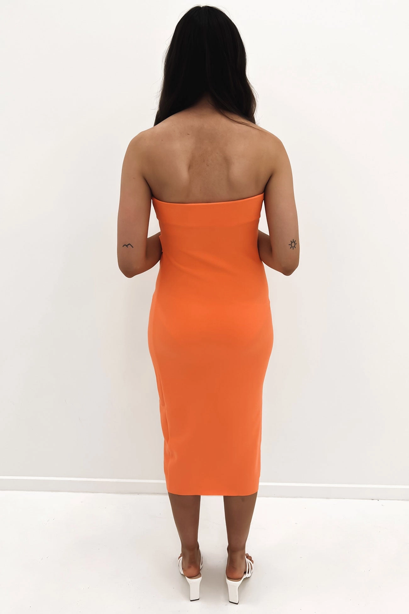 Harlow Midi Dress Orange sale shop