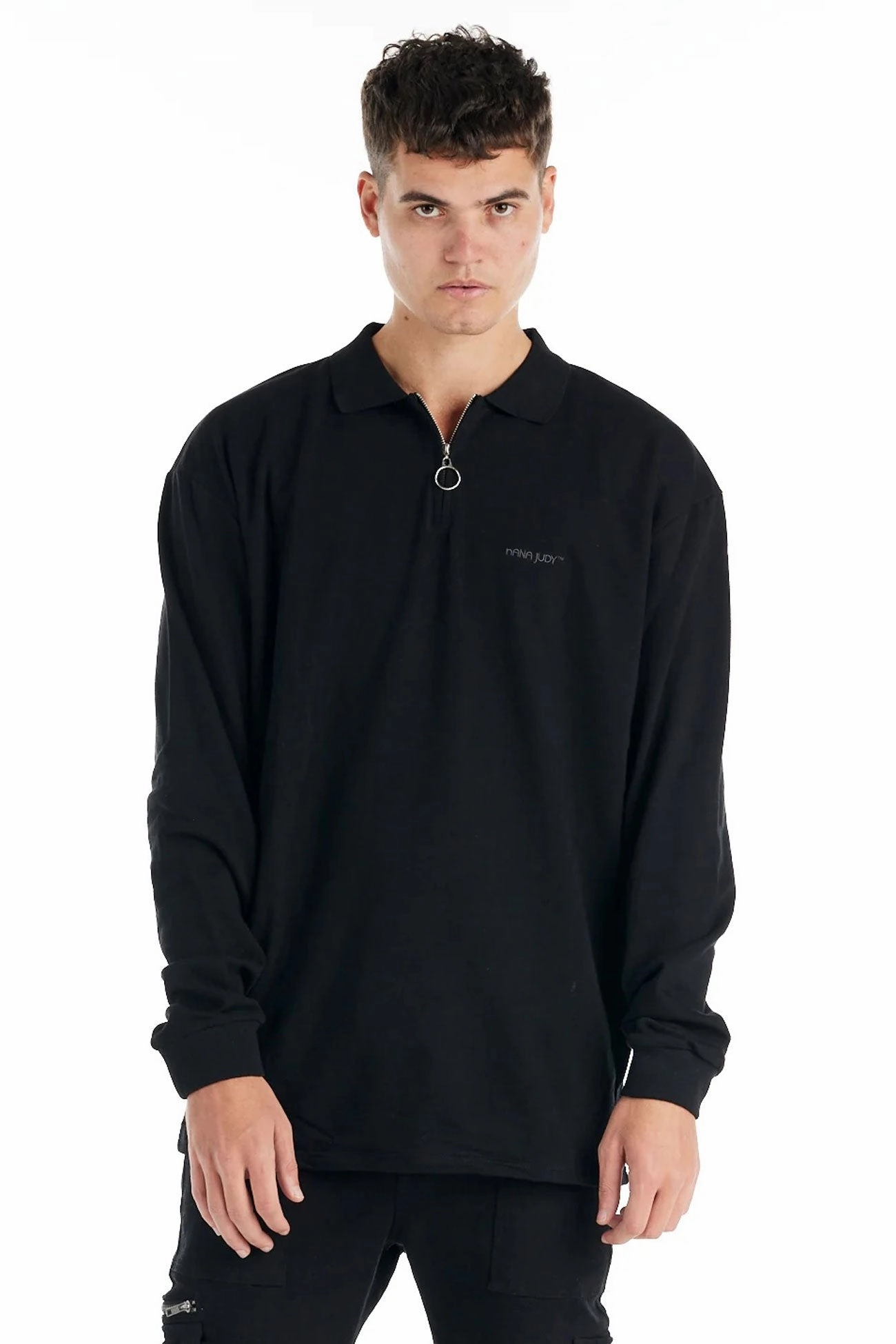 Haven Long Sleeve Polo Black sale christmas cards