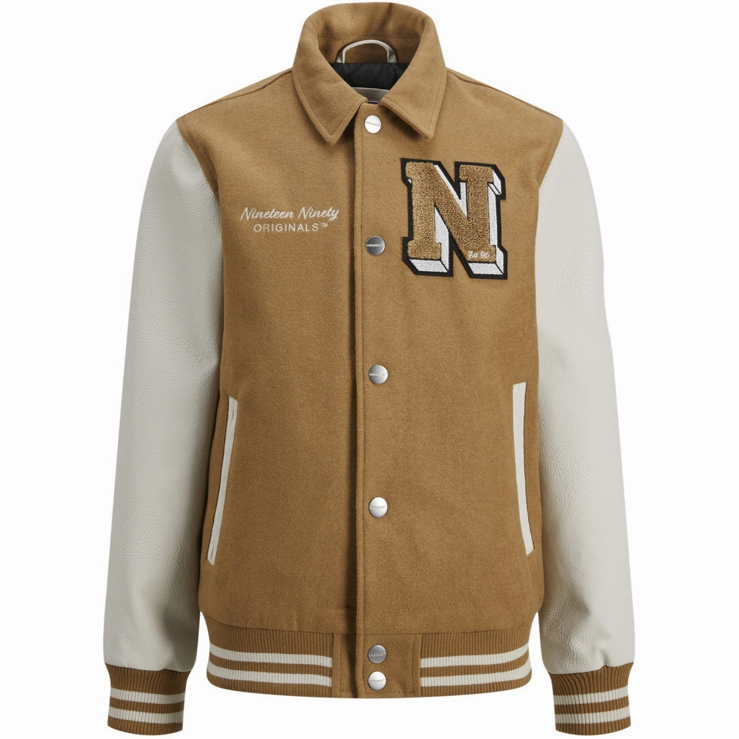 Heritage Jack & Jones Junior Forest River Carter Varsity Wool Blend Bomber Jacket Chic