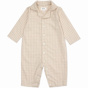 Heritage Lalaby Beige Gingham Classic Pj Suit Avant-garde