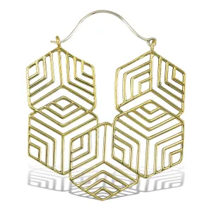 Hexagon Hoops - Silver Post
