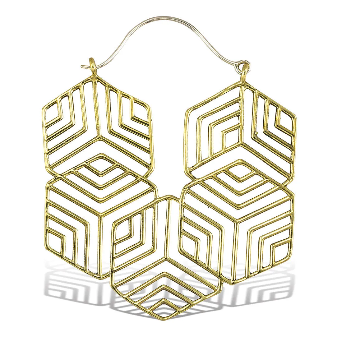 Hexagon Hoops - Silver Post