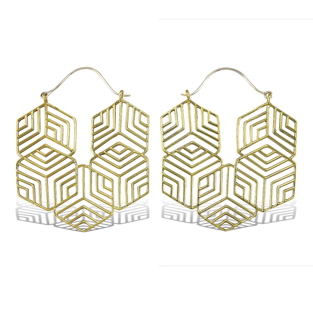 Hexagon Hoops - Silver Post