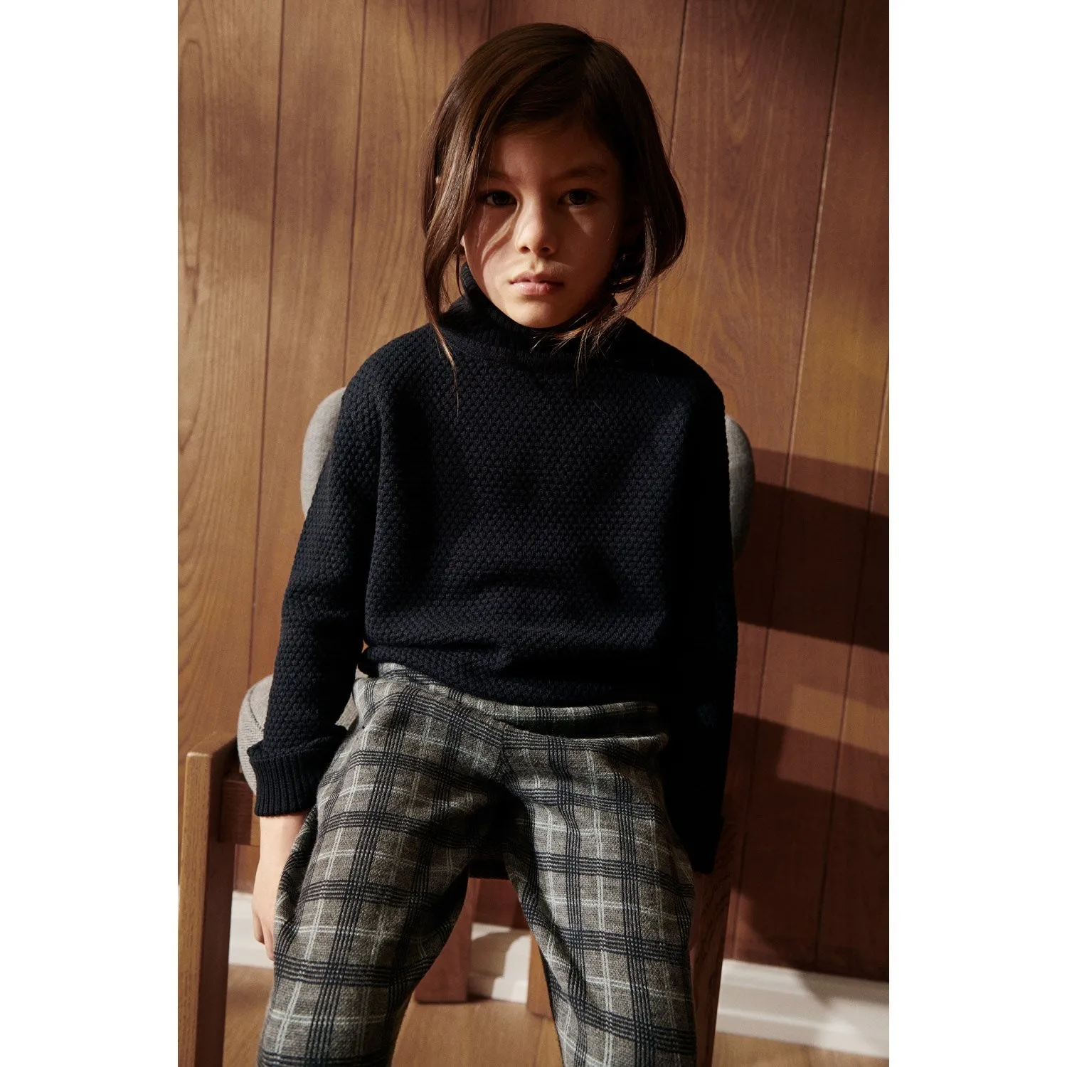 High-quality FUB Grey Melange Check Pants