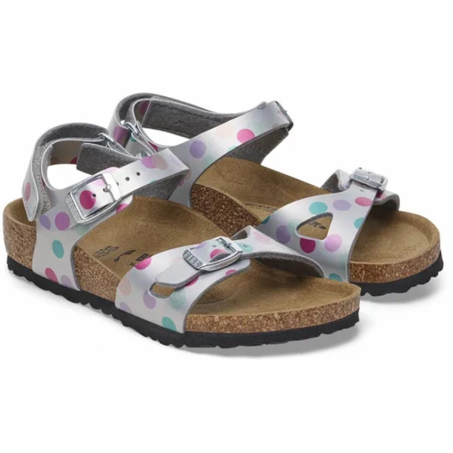High-top shoes Birkenstock Rio AS Kids BF Elec. Metallic SilverDots Party shoes