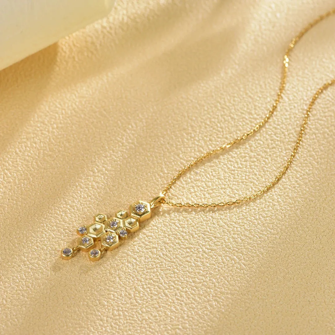 Honeycomb With Honey Pendant Chain Necklaces Life With MaK??s Honeycomb Bee Kind Jewelry Collection