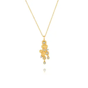 Honeycomb With Honey Pendant Chain Necklaces Life With MaK??s Honeycomb Bee Kind Jewelry Collection