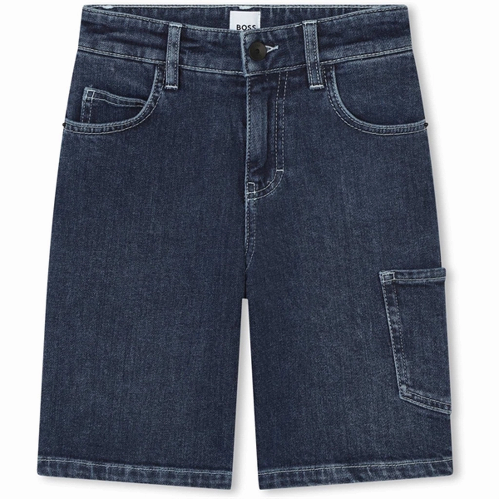 Hugo Boss Stone Pulverisation Denim Bermuda Shorts Artisanal Luxury