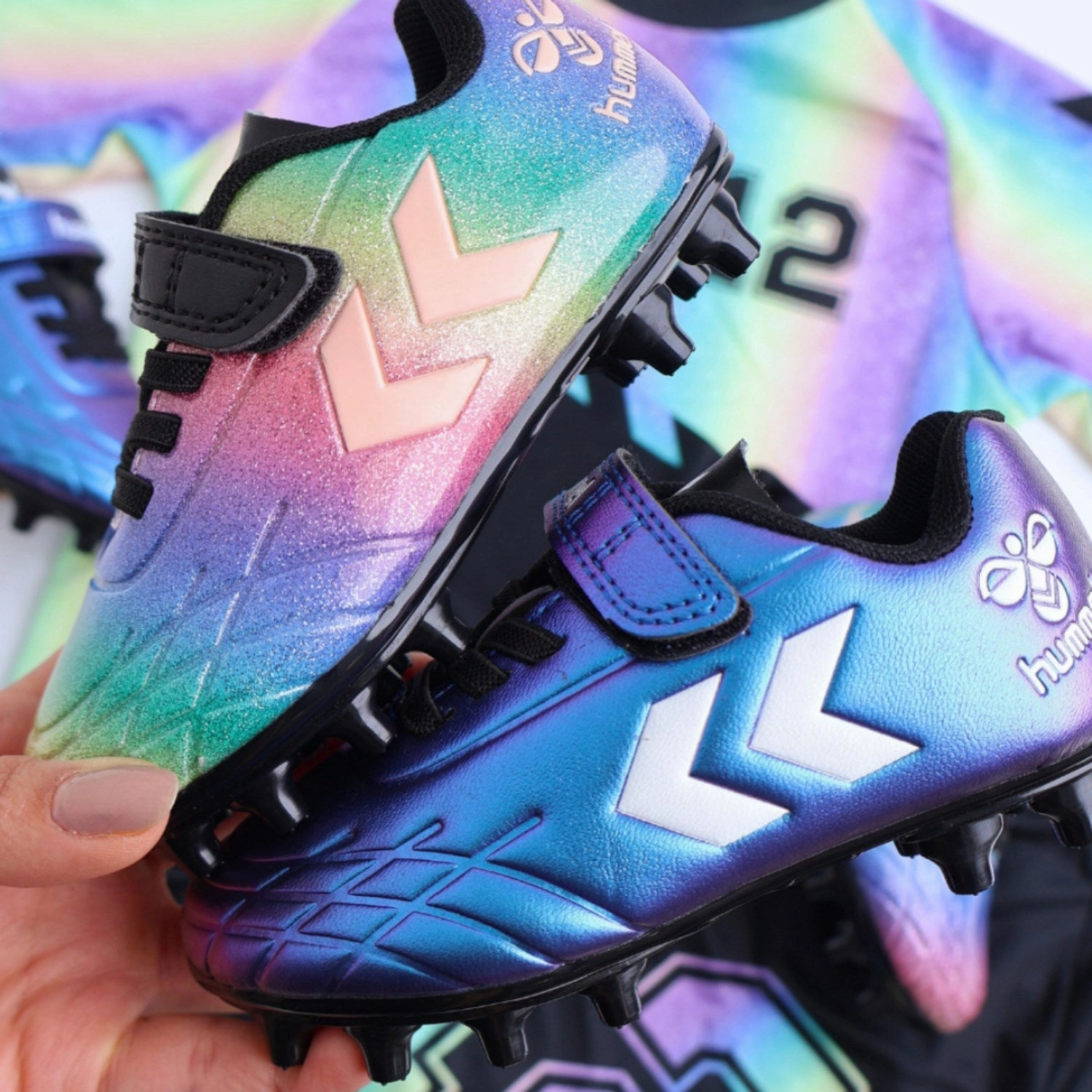 Hummel White/Multicolor Top Star F.G. Jr Football Boots Cushioned insoles