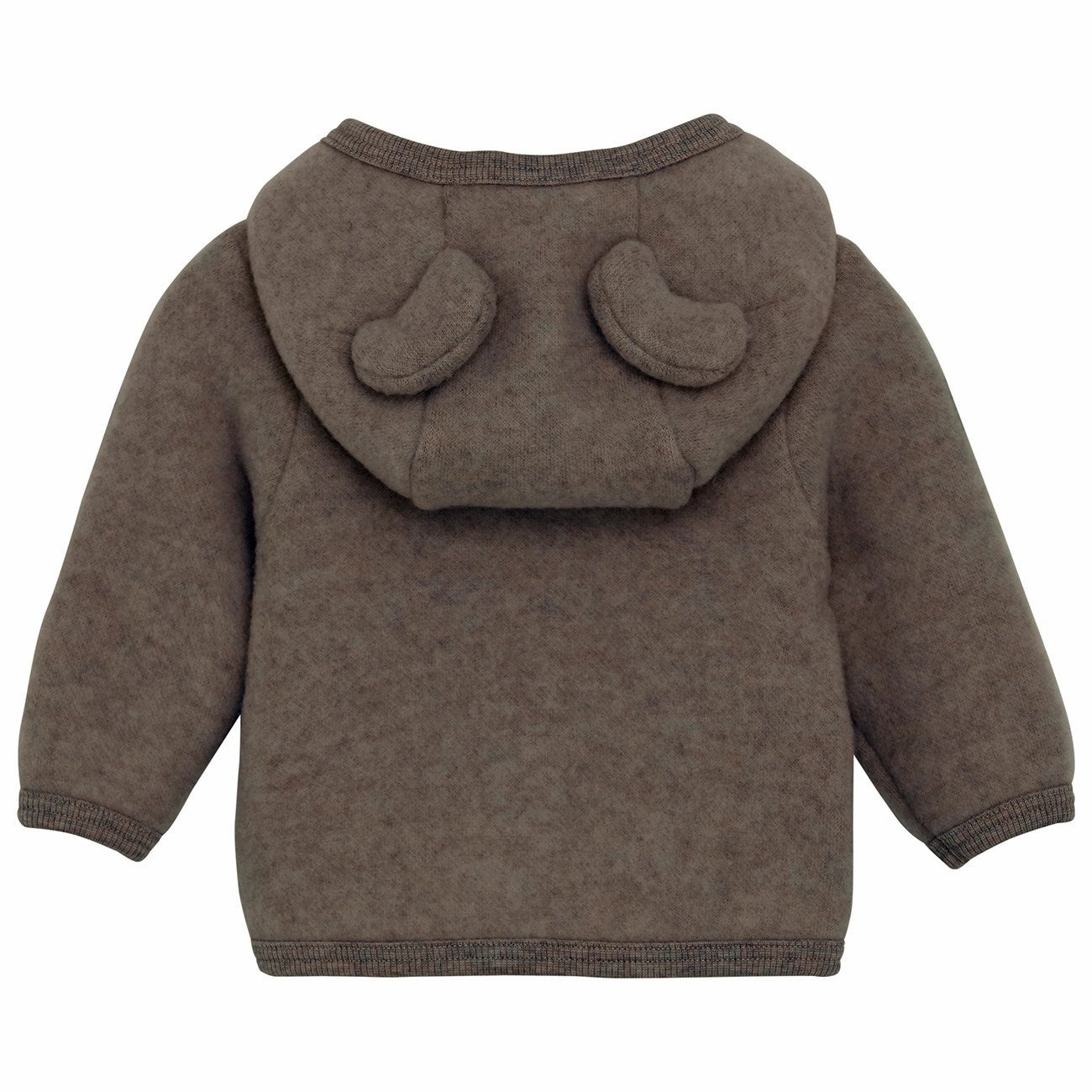 Huttelihut Brown Melange Jacket Ears Wool Fleece Minimalist