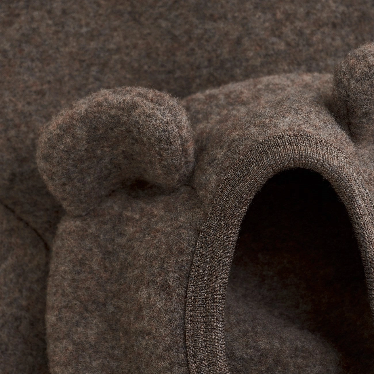 Huttelihut Brown Melange Jacket Ears Wool Fleece Minimalist