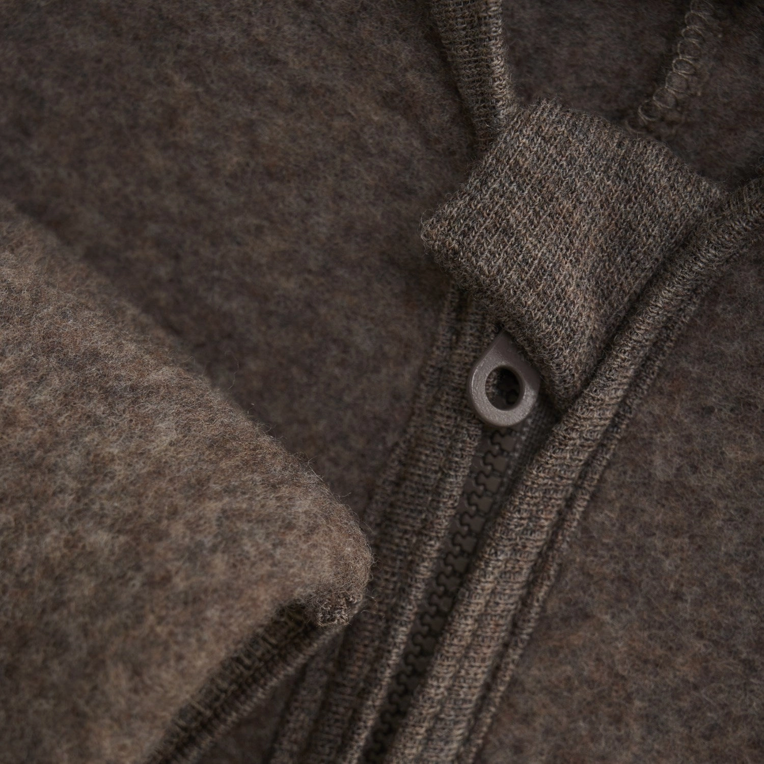 Huttelihut Brown Melange Pram Suit Ears Wool Fleece (S) Cotton