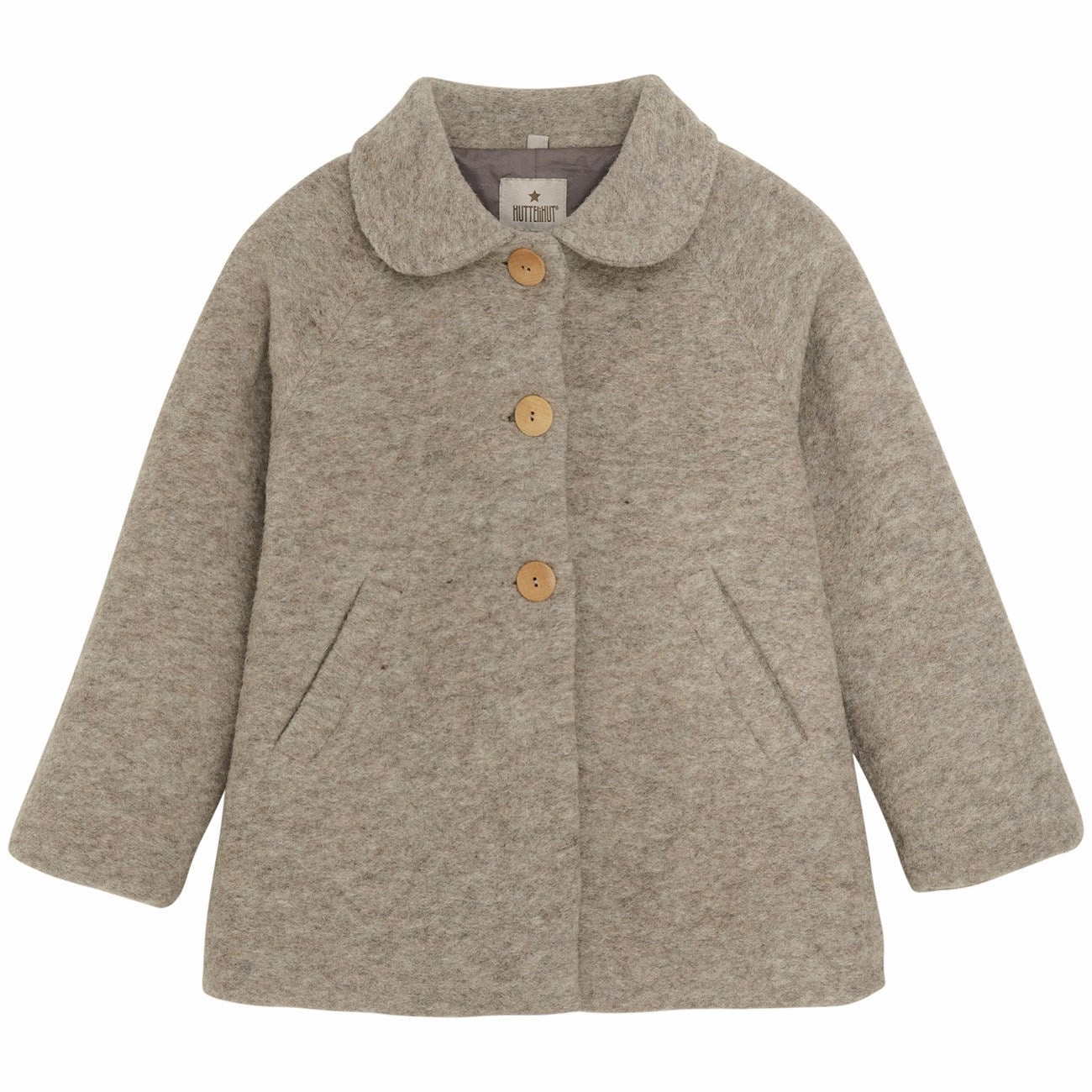 Huttelihut Camel Melange Coat Wool W. Lining Soft Exceptional