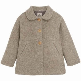 Huttelihut Camel Melange Coat Wool W. Lining Soft Exceptional