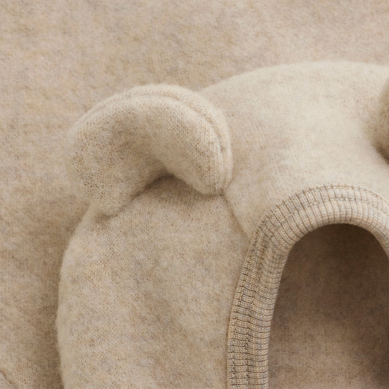 Huttelihut Camel Melange Jacket Ears Wool Fleece Long-lasting