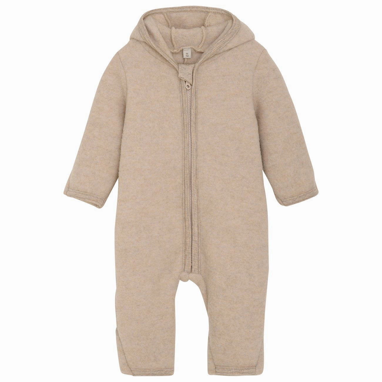 Huttelihut Camel Melange Pram Suit Ears Wool Fleece (M) Minimalist Modern